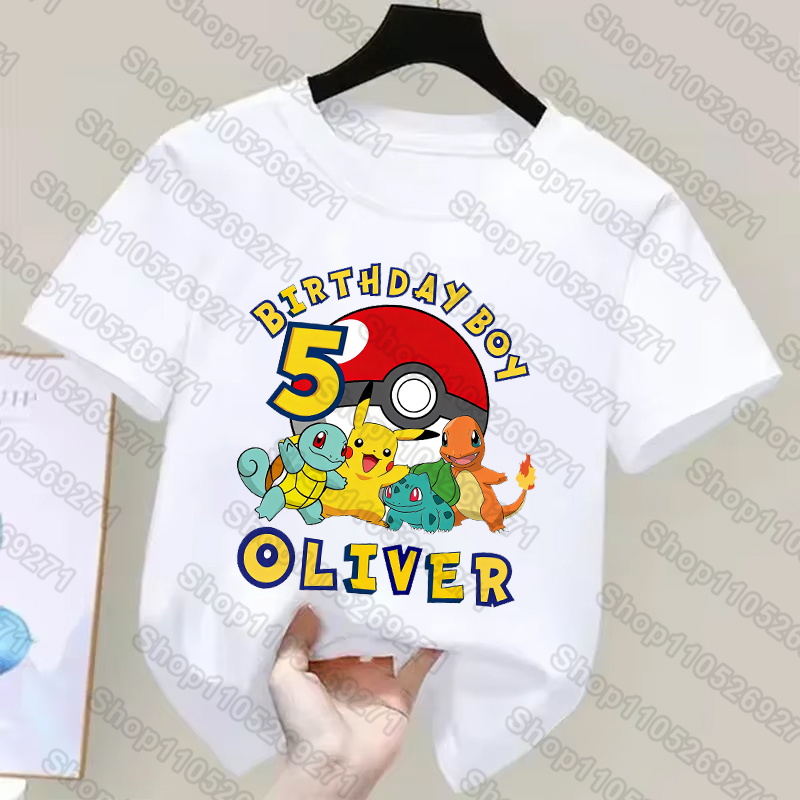Pokemon Anime Merchandise - 포켓몬 어린이 티셔츠 피카추 생일 번호