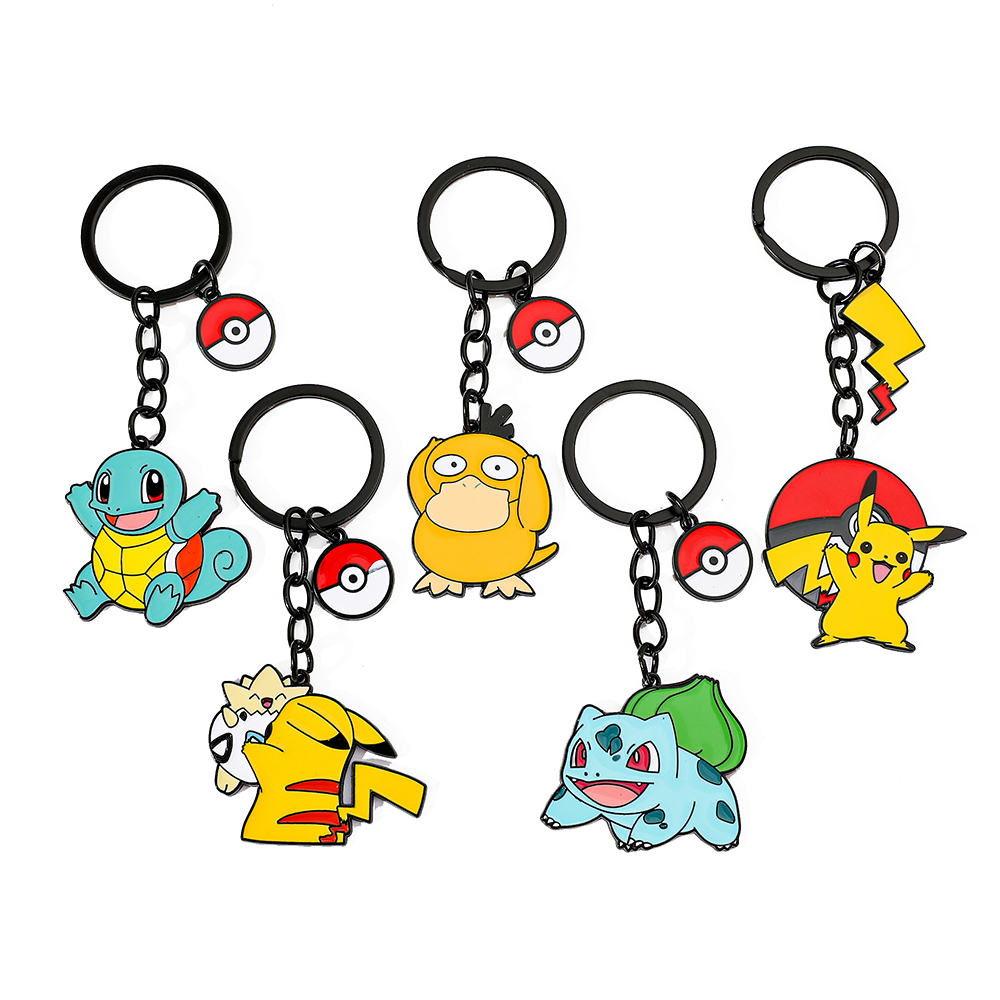 Pokemon Anime Merchandise - 애니메이션 피규어 피카츄 키체인 클래식 귀여운