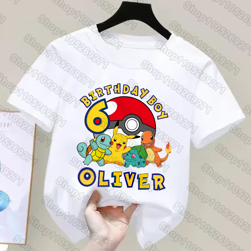 포켓몬 어린이 티셔츠 피카추 생일 번호 1-9 프린트  - Pokemon Anime Merchandise 리뷰 및 가격