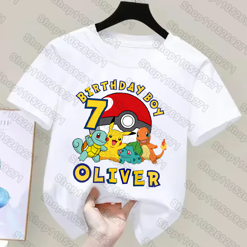 포켓몬 어린이 티셔츠 피카추 생일 번호 1-9 프린트  - Pokemon Anime Merchandise 리뷰 및 가격
