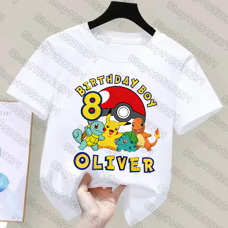 포켓몬 어린이 티셔츠 피카추 생일 번호 1-9 프린트  - Pokemon Anime Merchandise 리뷰 및 가격