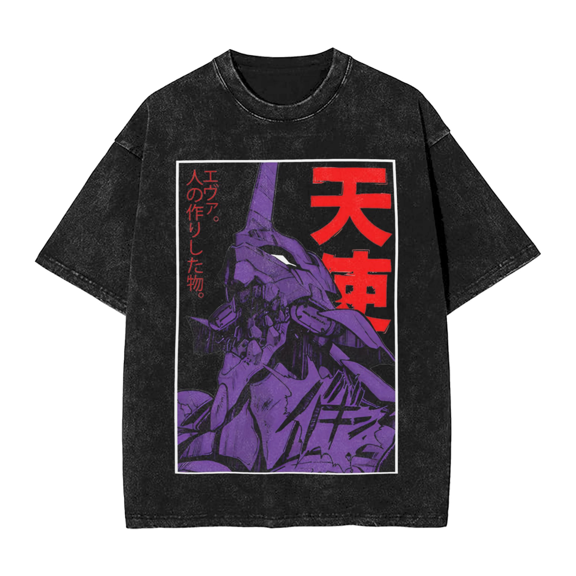 EVA Unit-01 빈티지 워싱 티셔츠, 네온 제네시 - Anime Merchandise For Women 리뷰 및 가격