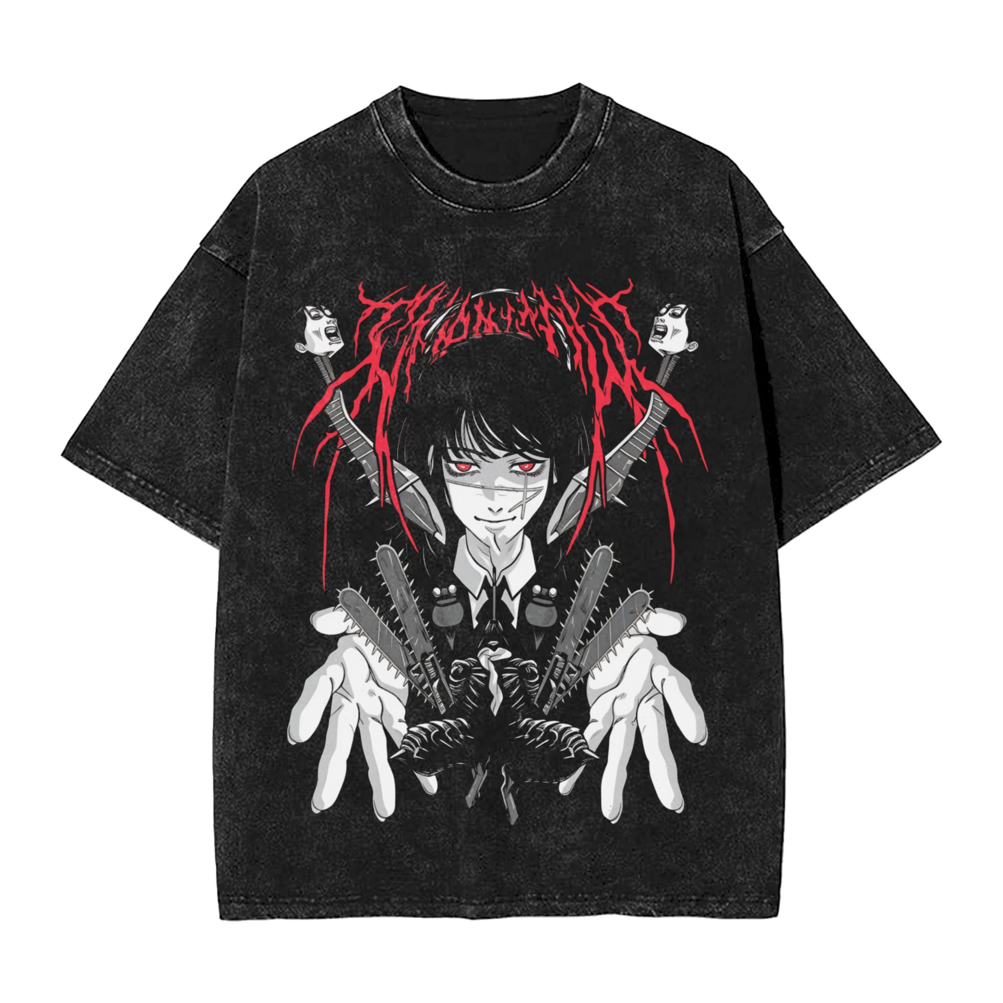 애니메이션 체인소맨 요루 티셔츠 힙합 고딕 워싱 오버사 - Anime Merchandise For Women 리뷰 및 가격