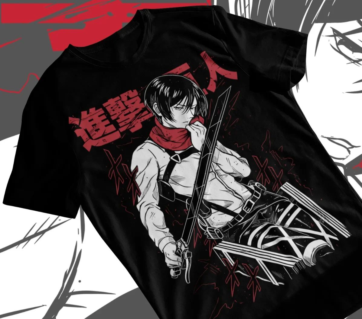 열혈 애니메이션 진격의 거인 에렌과 미카사 O-넥 코튼 - Anime Merchandise For Women 리뷰 및 가격